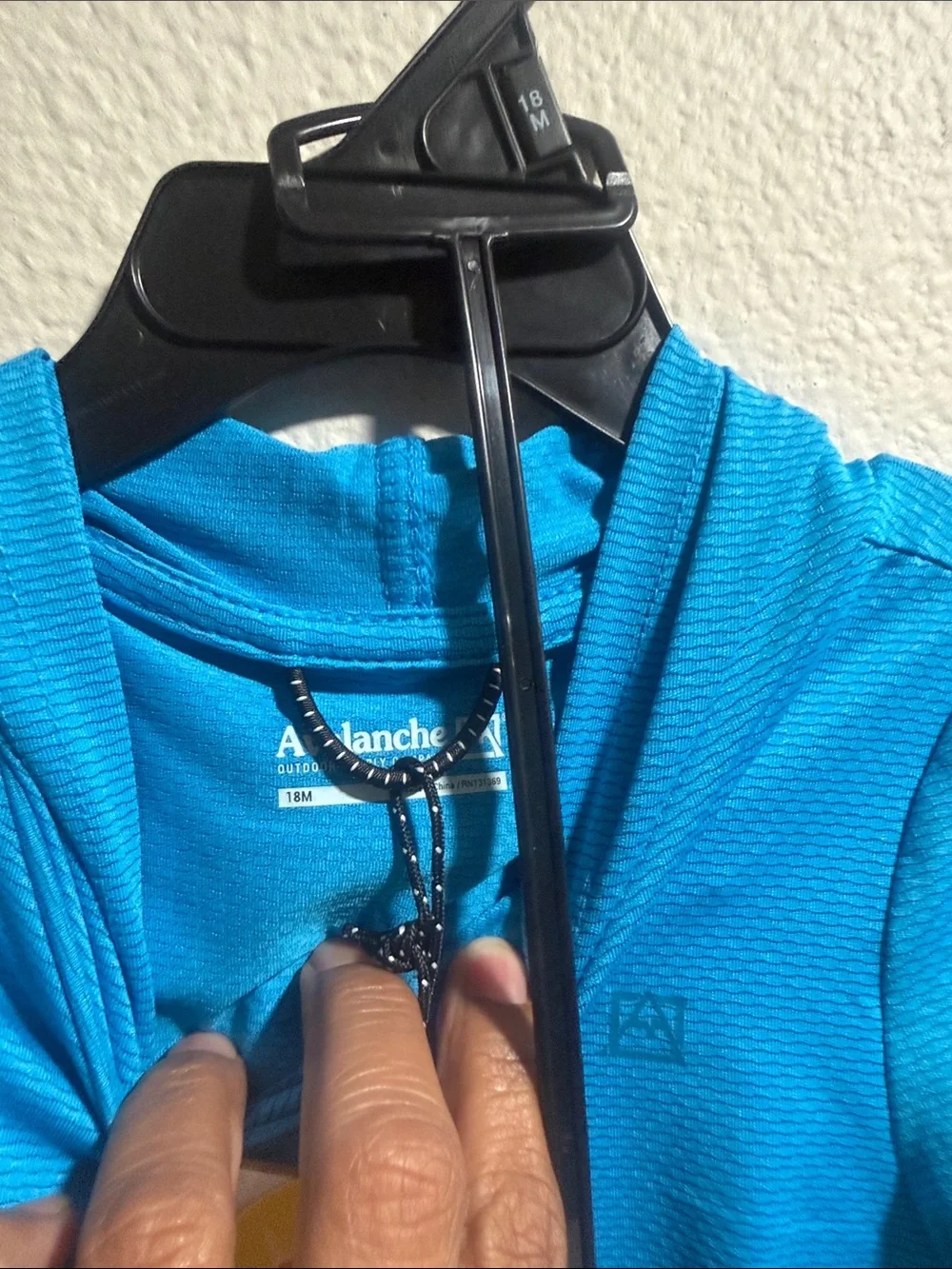 Avalanche Blue Hooded Rashguard with Teal Patterned Swim Shorts